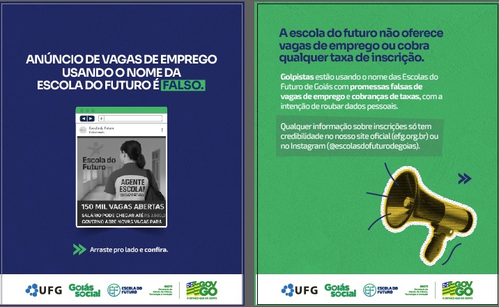 Atenção: golpistas estão usando o nome das Escolas do Futuro de Goiás 